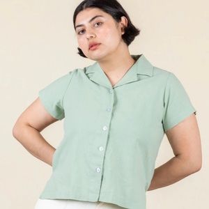 Big Bud Press button up, size P, Sage